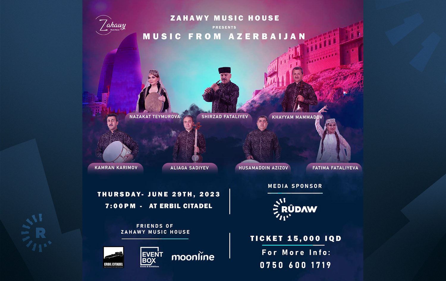 پۆستەری کۆنسێرتی هونەرمەندانی ئازەربایجان لە هەولێر