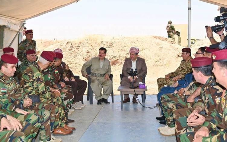 Mesrûr Barzanî di cejnê de serdana Pêşmergeyan kir