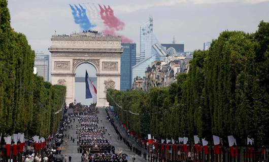 Merasîma Roja Bastille li paytexta Fransayê bajarê Parîsê, îro Înê 14ê Temûza 2023an. Wêne: AFP