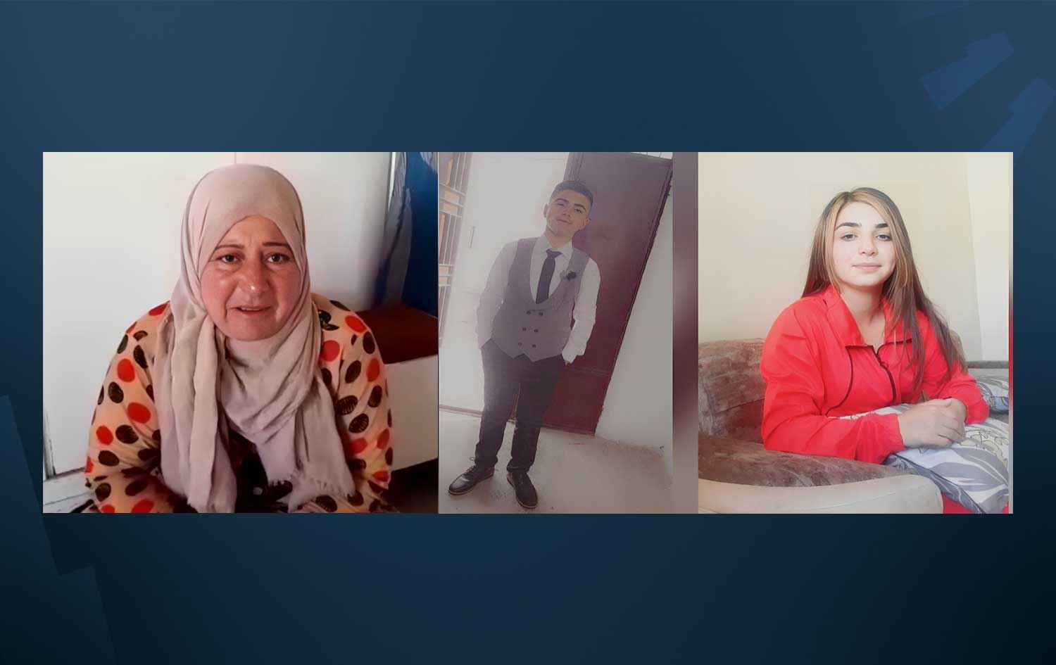 Du zarokên malbatekê, Berfîn û Yûsif ku Ciwanên Şoreşger ew birine û dayika wan Leyla Mihemed.