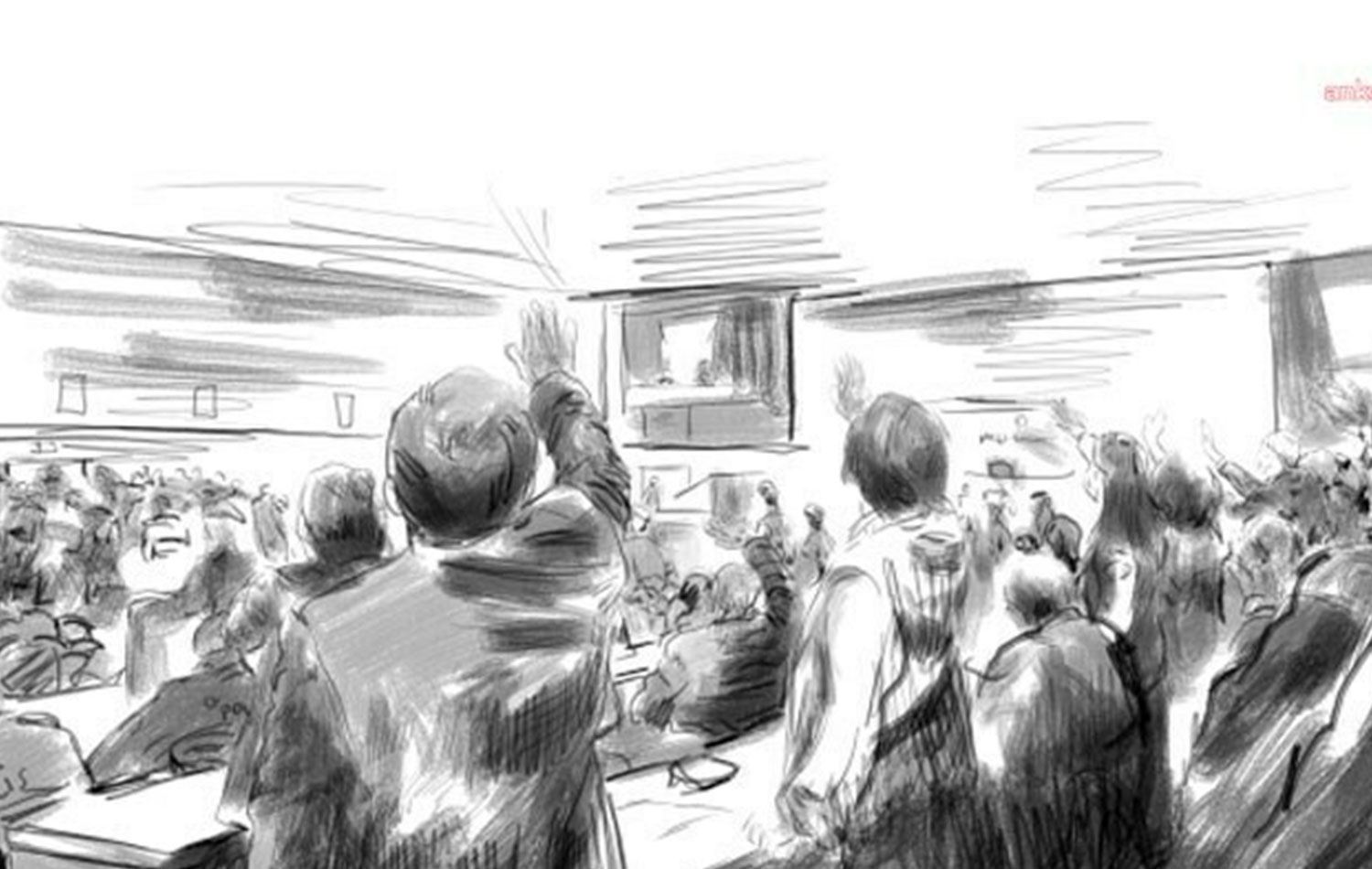 Kobani davası duruşmasından bir an / ANKA