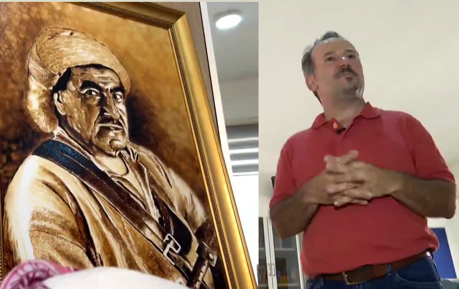 Nurettin Çakmak Mela Mustafa Barzani'nin portresini çizdi