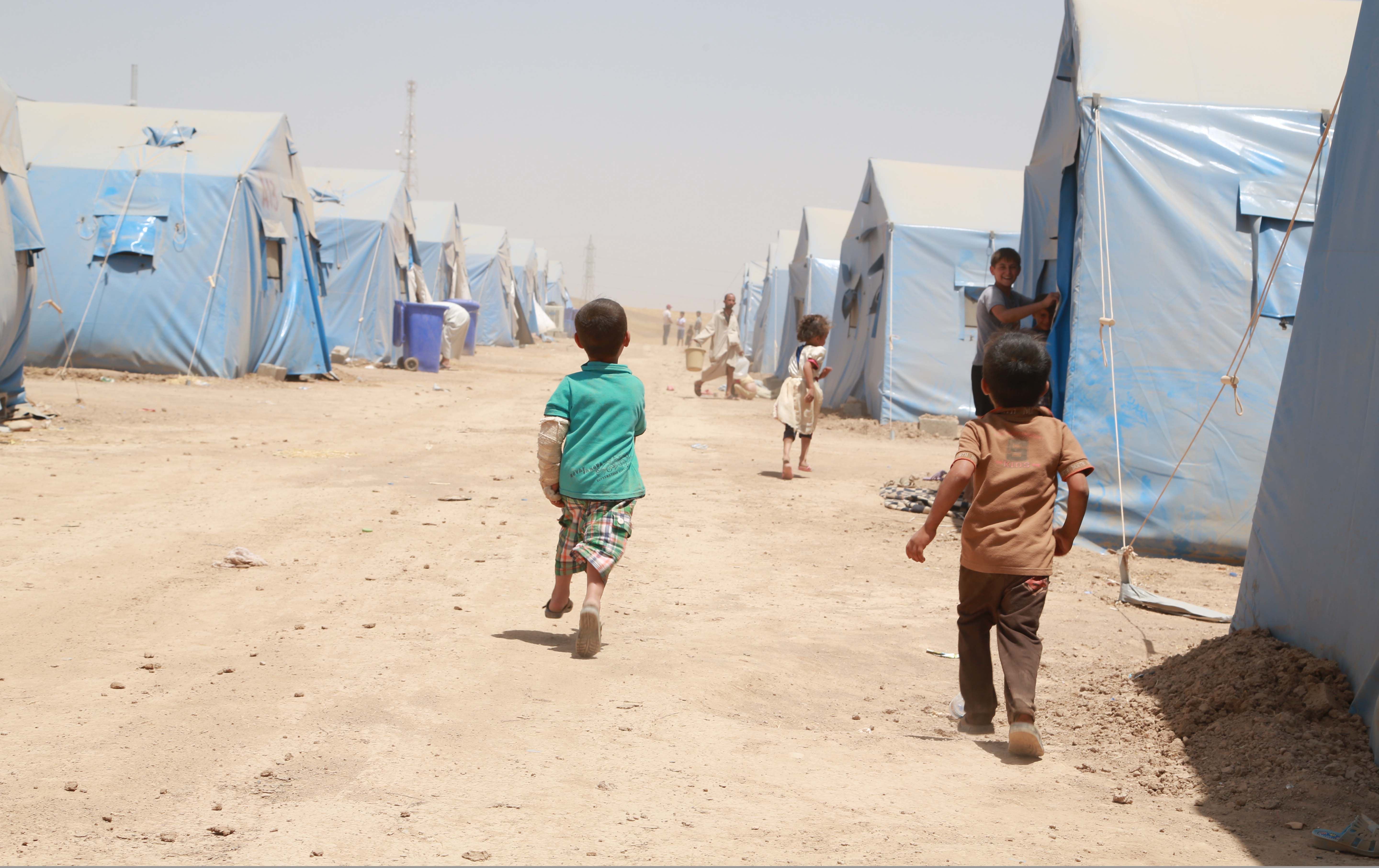 وێنەیەکی ئەرشیڤیی کەمپێکی ئاوارەکان لە سنووری پارێزگای هەولێر