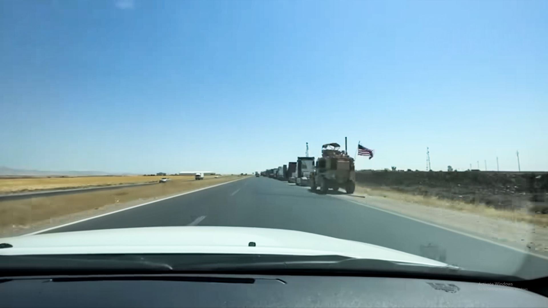   کاروانێکی هێزەکانی ئەمریکا لەسەر رێگەی رۆڤیا - هەولێر لە 15ـی مانگی ئابی 2023