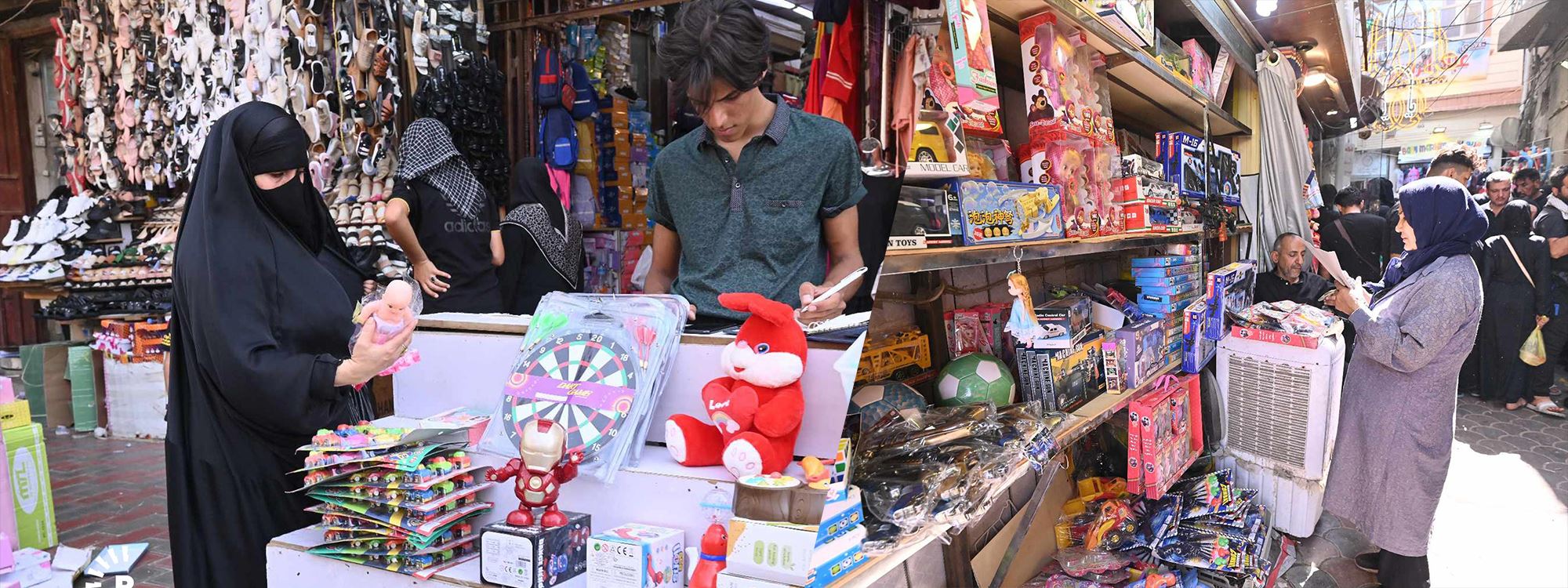 صور.. زوّار ينتقون الهدايا لأقاربهم عقب انتهاء مراسم الأربعينية