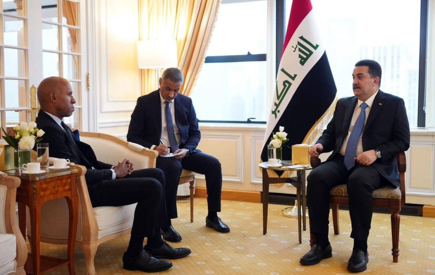 دیمەنێکی کۆبوونەوەی محەممەد شیاع سوودانى لەگەڵ بارین نیڵسۆن