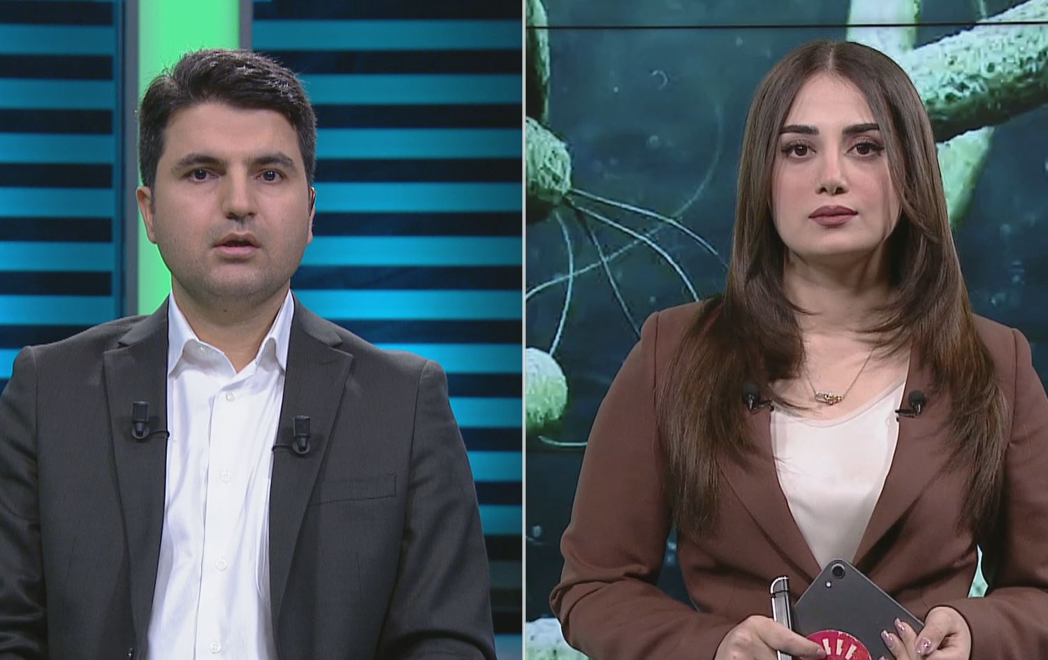 د. لونا خالید، پێشکێشکار - د. بێستوون مستەفا، پسپۆڕی نەخۆشییەکانی هەناو. وێنە: رووداو