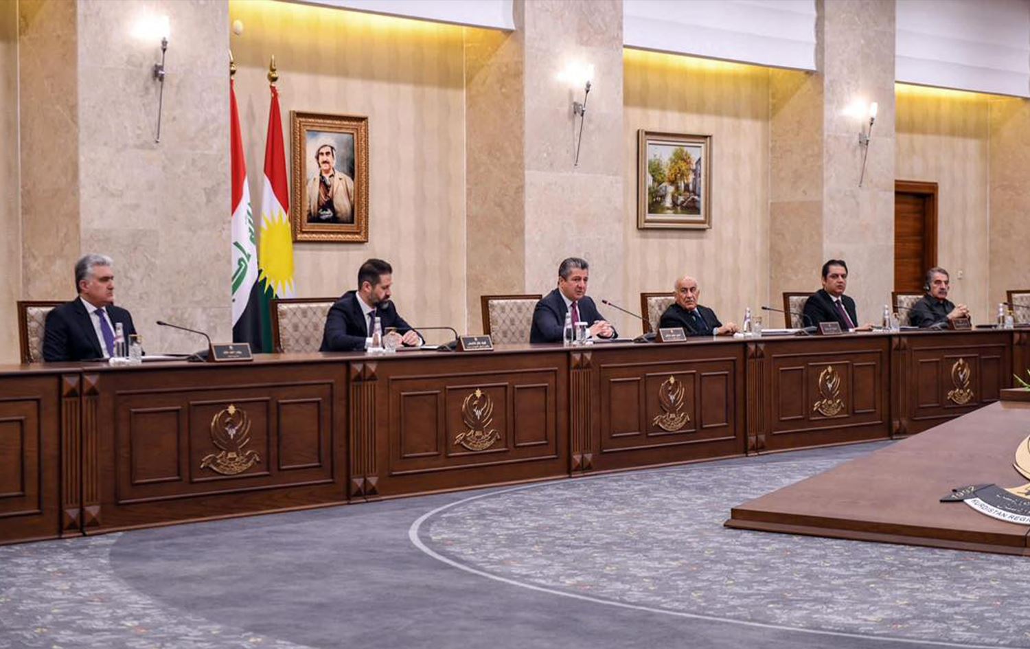 دیمەنێکی کۆبوونەوەکەی ئەمڕۆی ئەنجوومەنی وەزیران