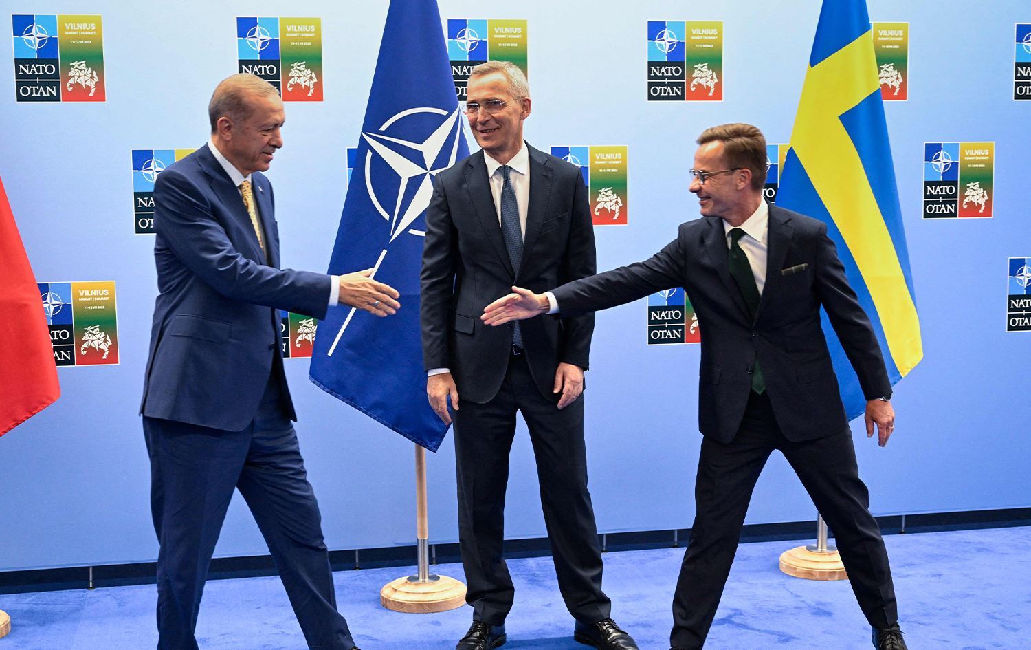 سەرۆکوەزیرانی سوێد لەگەڵ سکرتێری گشتیی ناتۆ و رەجەب تەیب ئەردۆغان