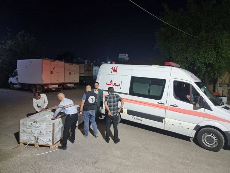 Ambulance delivers medical shipments to Nineveh on September 27, 2023. Photo: INA