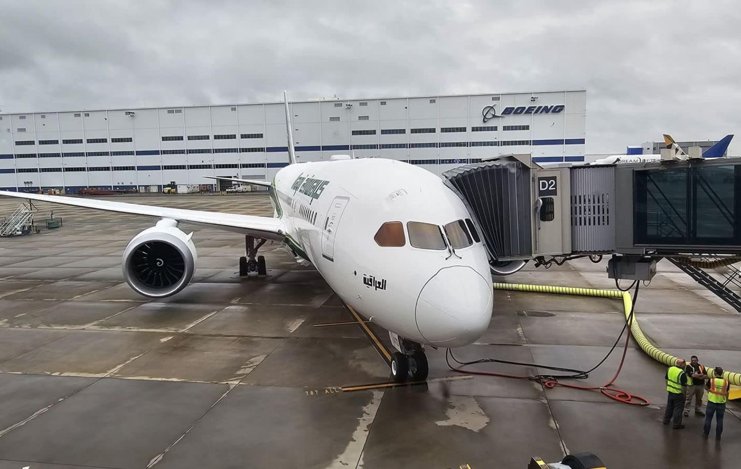 فڕۆکەی دووەمی جۆری بۆینگ دریملاینەر - B787-8 لە ئەمریکاوە لەلایەن تیمی فڕۆکەوانیی عێراقییەوە دەگاتە بەغدا