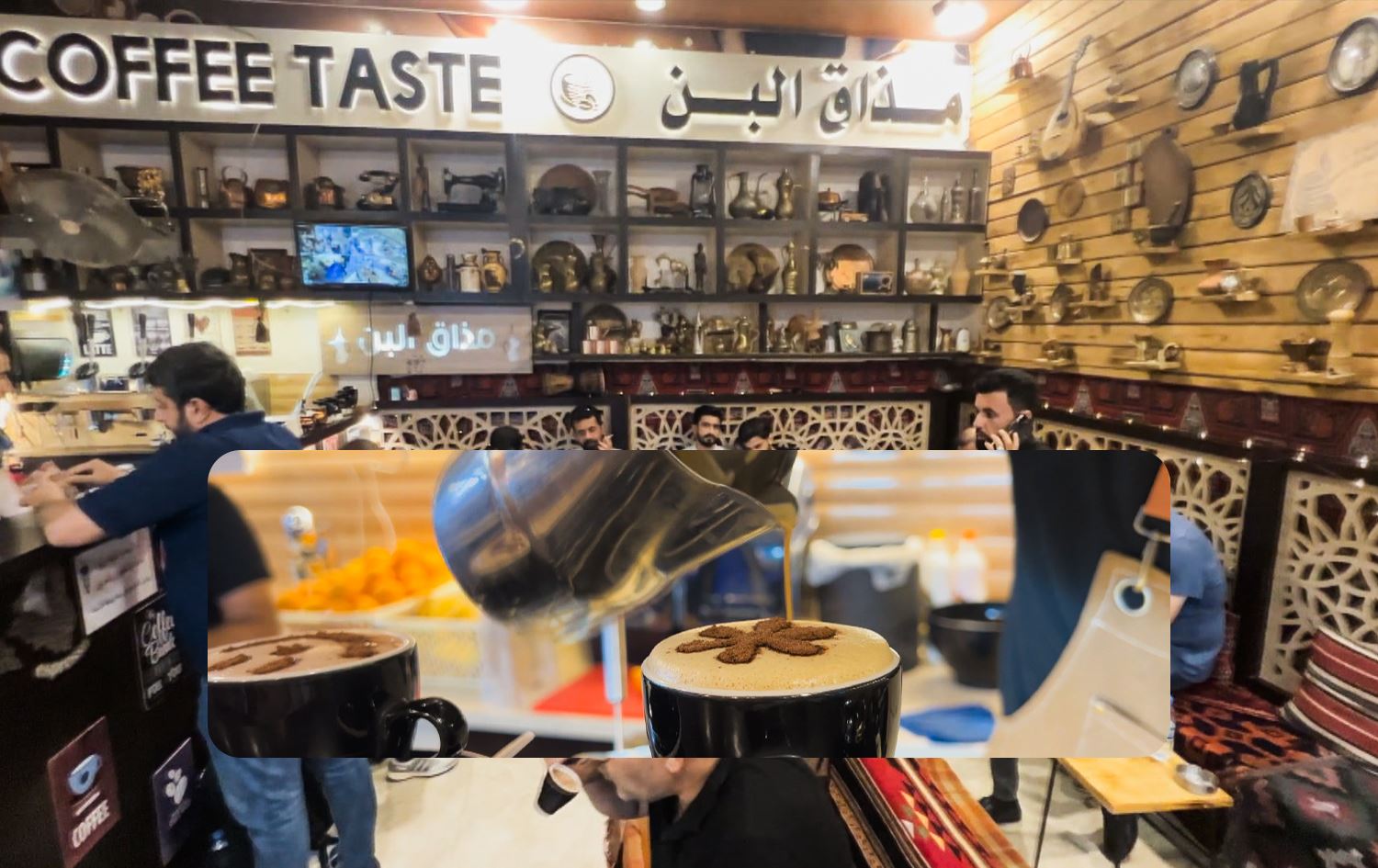 محل "مذاق البن" في سوق شعبي بأربيل 