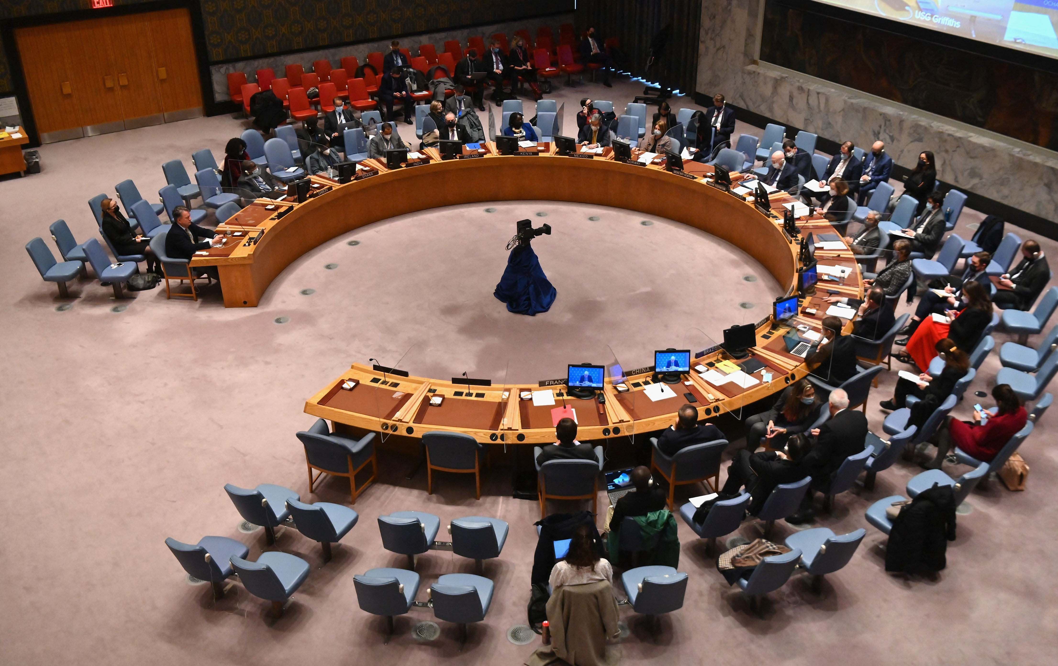 کۆبوونەوەیەکی ئەنجوومەنی ئاسایشی سەر بە نەتەوە یەکگرتووەکان، وێنە: AFP