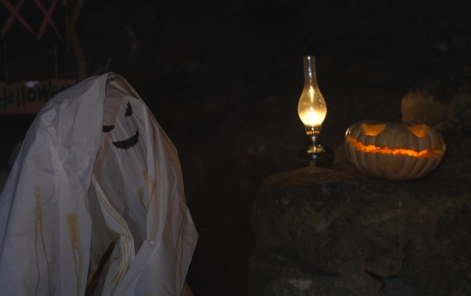 Campers celebrate Halloween in Erbil cave