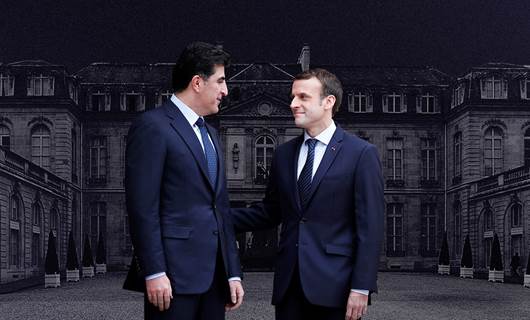 Nêçîrvan Barzanî û Emmanuel Macron / Wêne: Rûdaw Graîk