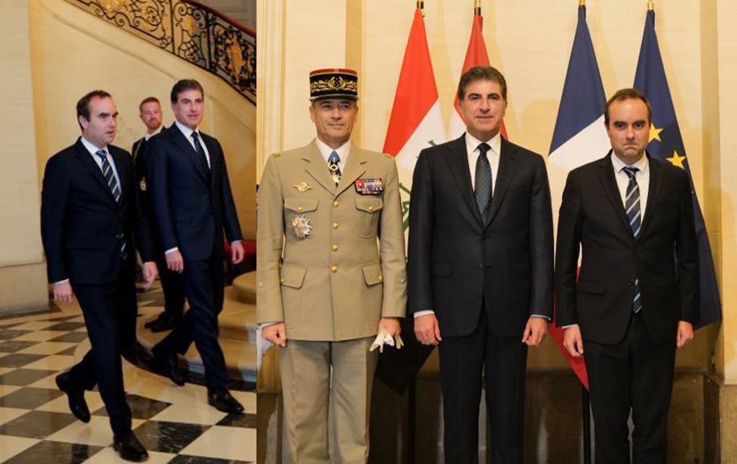 Nêçîrvan Barzanî û Wezîrê Parastinê yê Fransayê civiyan