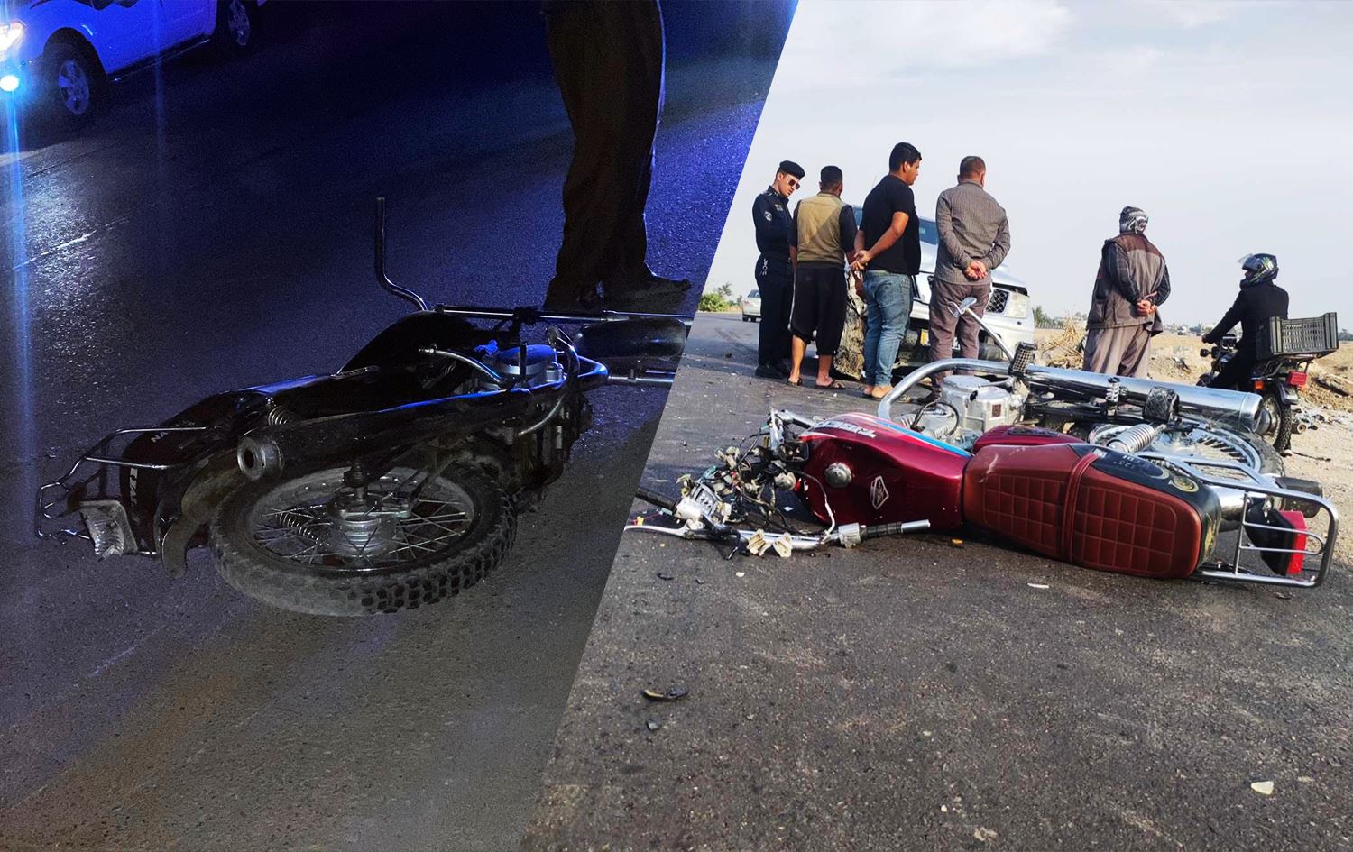 وێنەی هەردوو ماتۆڕسکیلەکە کە لەلایەن بەڕێوەبەرایەتیی هاتووچۆی گەرمیان بڵاوکراونەتەوە 