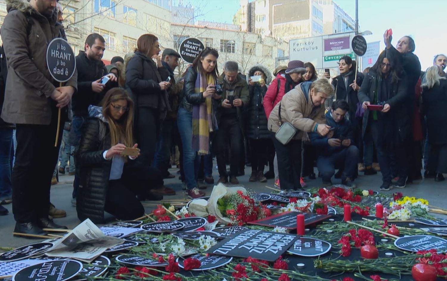 Berdana kujerê Hrant Dînk hat protestokirin