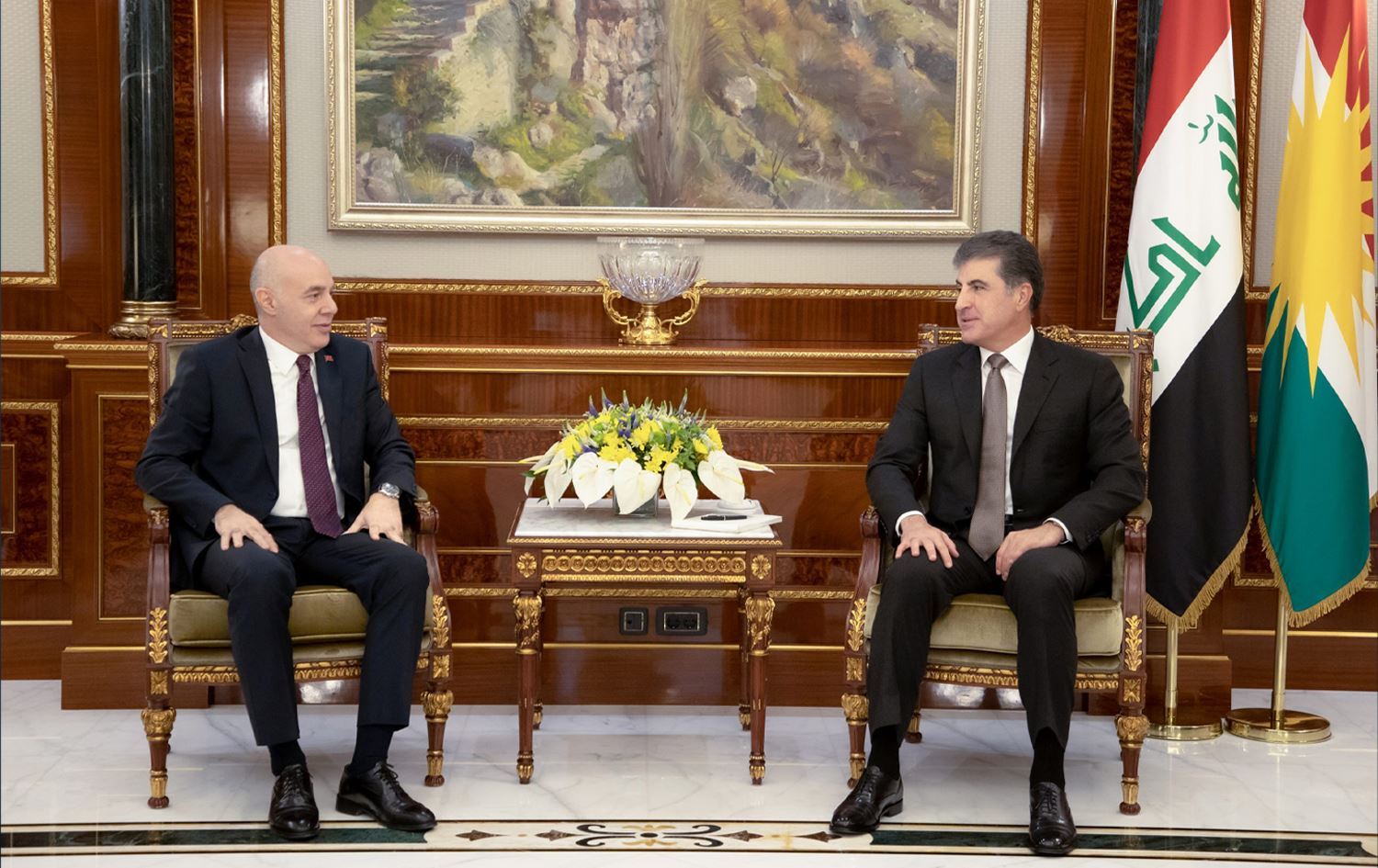 Nêçîrvan Barzanî û Alî Riza Guney / Wêne: Serokatiya Herêma Kurdistanê