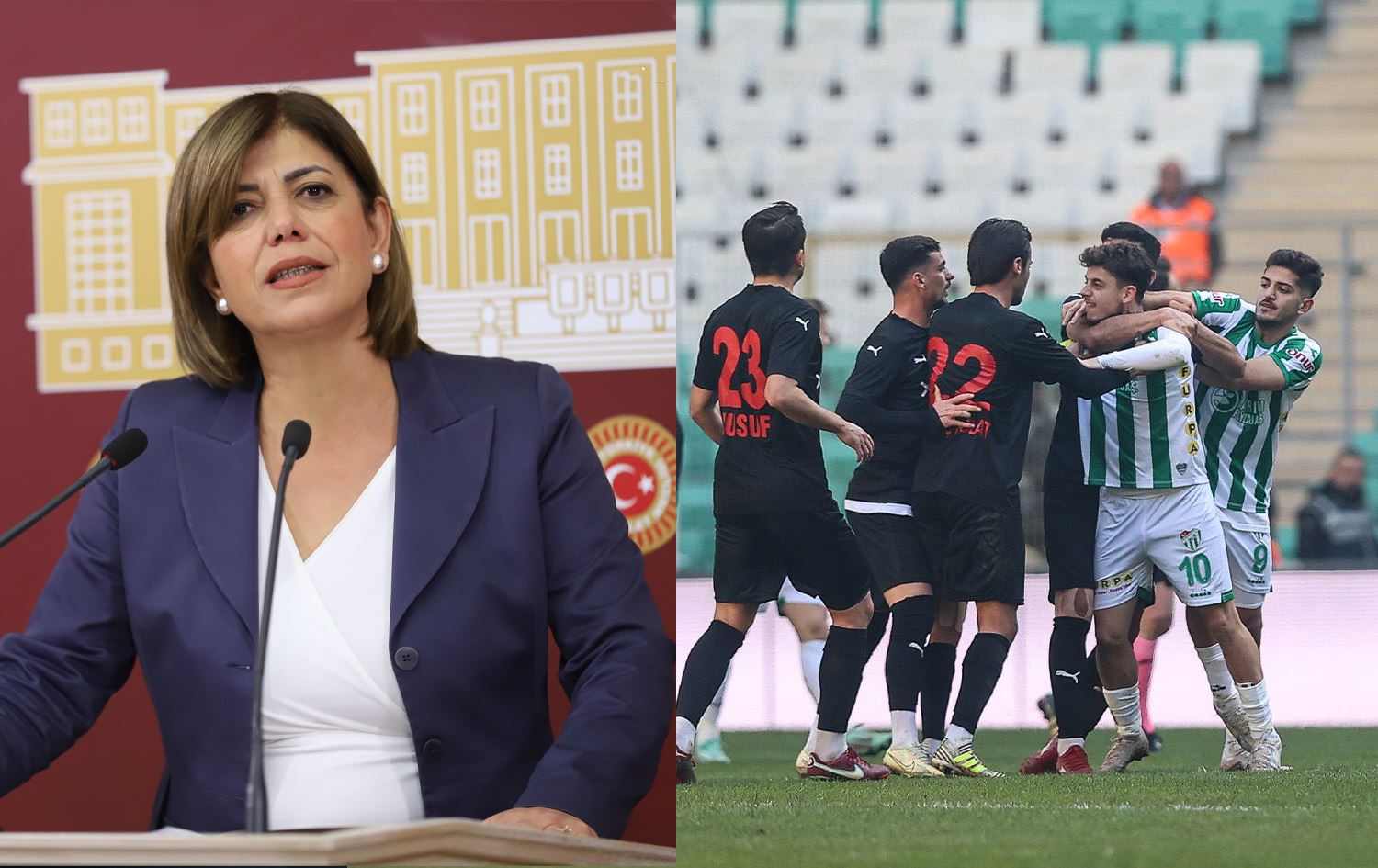 Meral Daniş Beştaşê mijara êrişên li dijî lîstikvanên Diyarbekirspor û Amedsporê bir Parlamentoya Tirkiyeyê