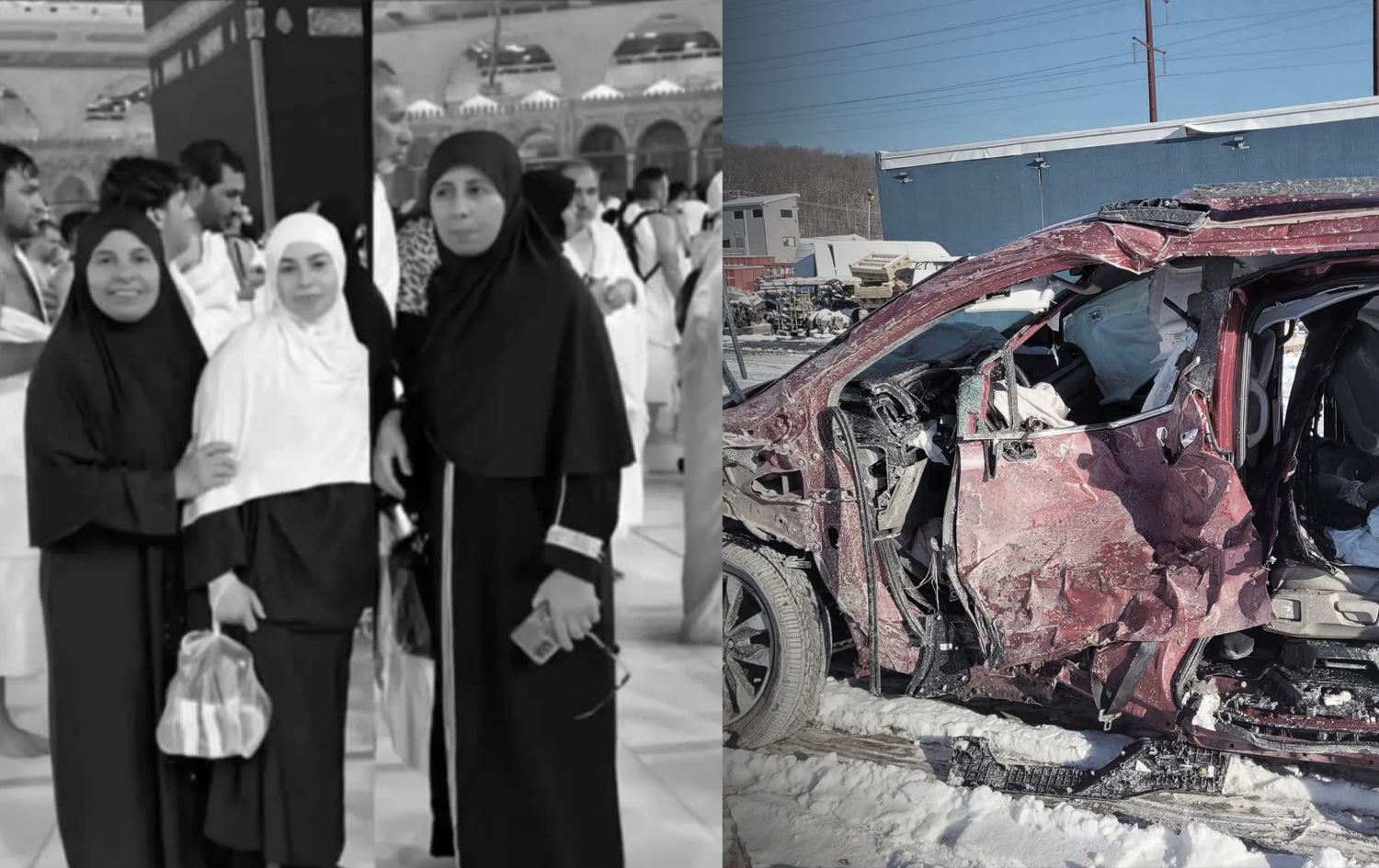 وێنەی سێ لە قوربانییەکان و دیمەنێکی رووداوەکە