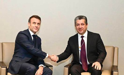Mesrûr Barzanî û Emmanuel Macron li Davosê civiyan