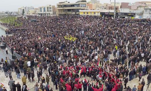 تظاهرات ضخمة في زاخو تنديداً بالقصف الايراني لأربيل