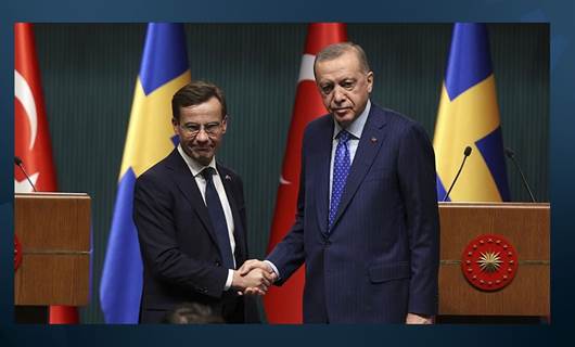 İsveç Başbakanı Ulf Kristersson ve Türkiye Cumhurbaşkanı Recep Tayyip Erdoğan, 