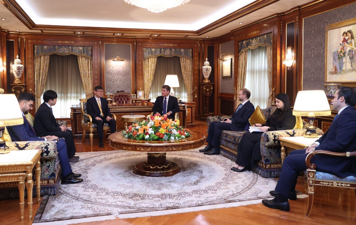 نێچيرڤان بارزانى پێشوازیی له‌ سنچۆل ليم و كۆ هيسۆك  كرد 