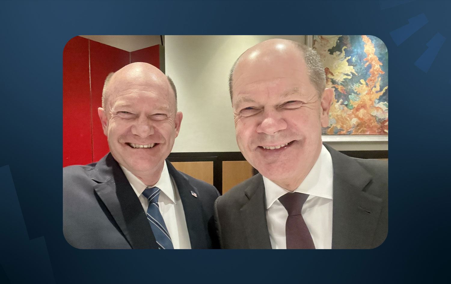 ABD'li Senatör Chris Coons ve Almanya Başbakanı Olaf Scholz