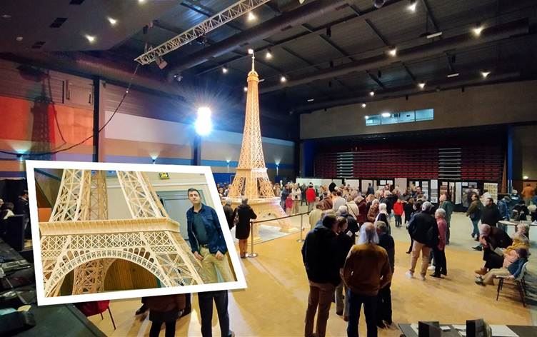 Fransız belediye çalışanı Richard Plaud, 8 yılda 700 bin kibrit kullanarak 7 metrelik bir Eyfel Kulesi maketi inşa etti