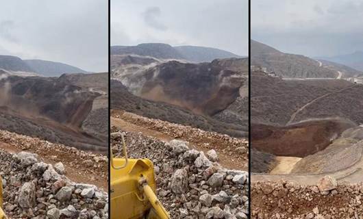 Madendeki toprak kaymasından görüntü
