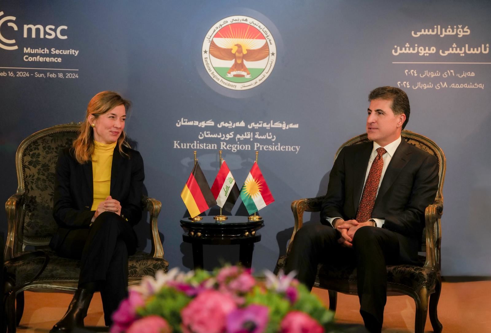 Kürdistan Bölgesi Başkanı Neçirvan Barzani & Almanya Savunma Bakanlığı Parlamenter Müsteşarı Siemtje Möller 