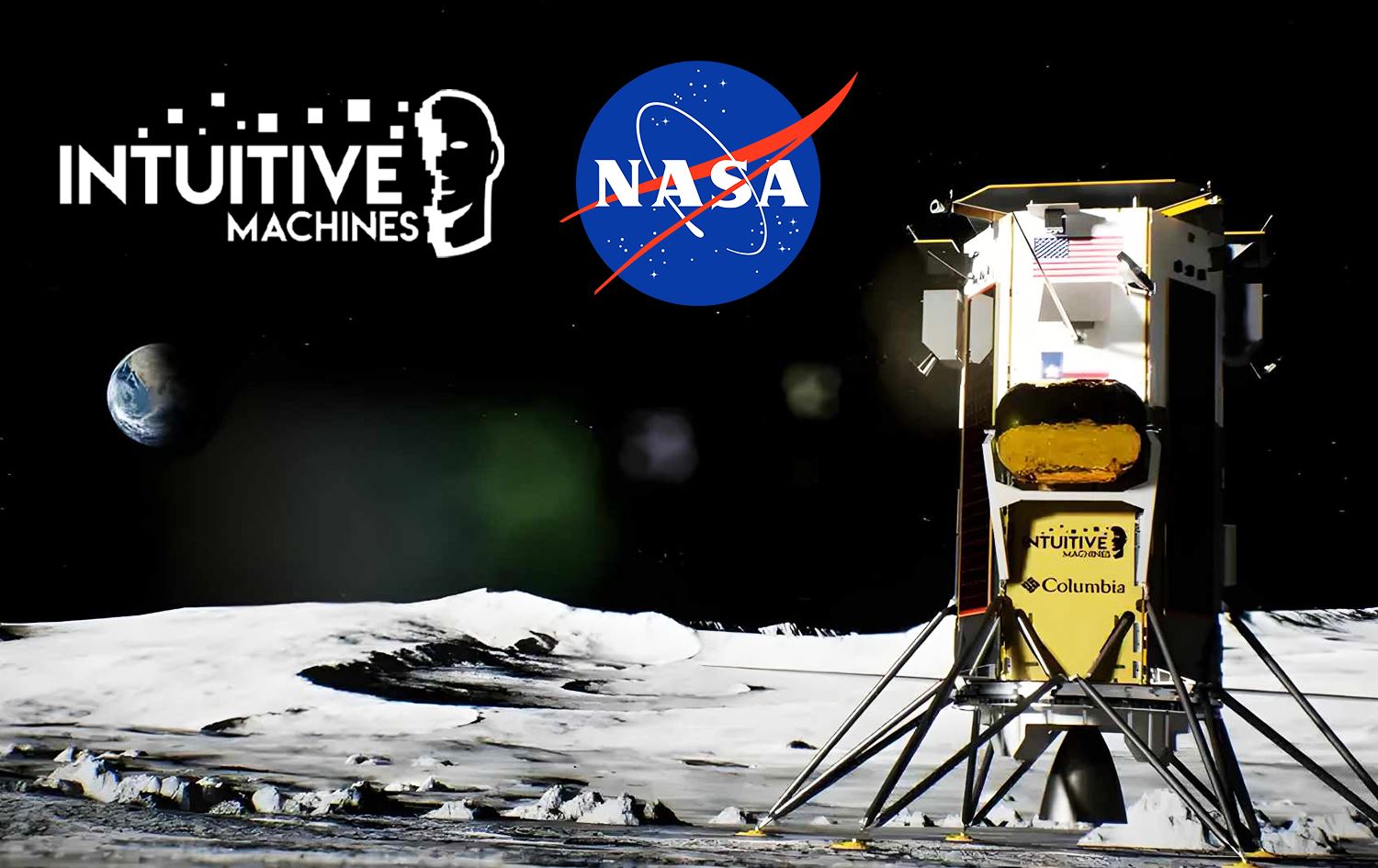 دوای 52 ساڵ بۆ یەکەم جار کەشتییەکی ئاسمانیی ئەمریکی لەسەر مانگ نیشتەوە