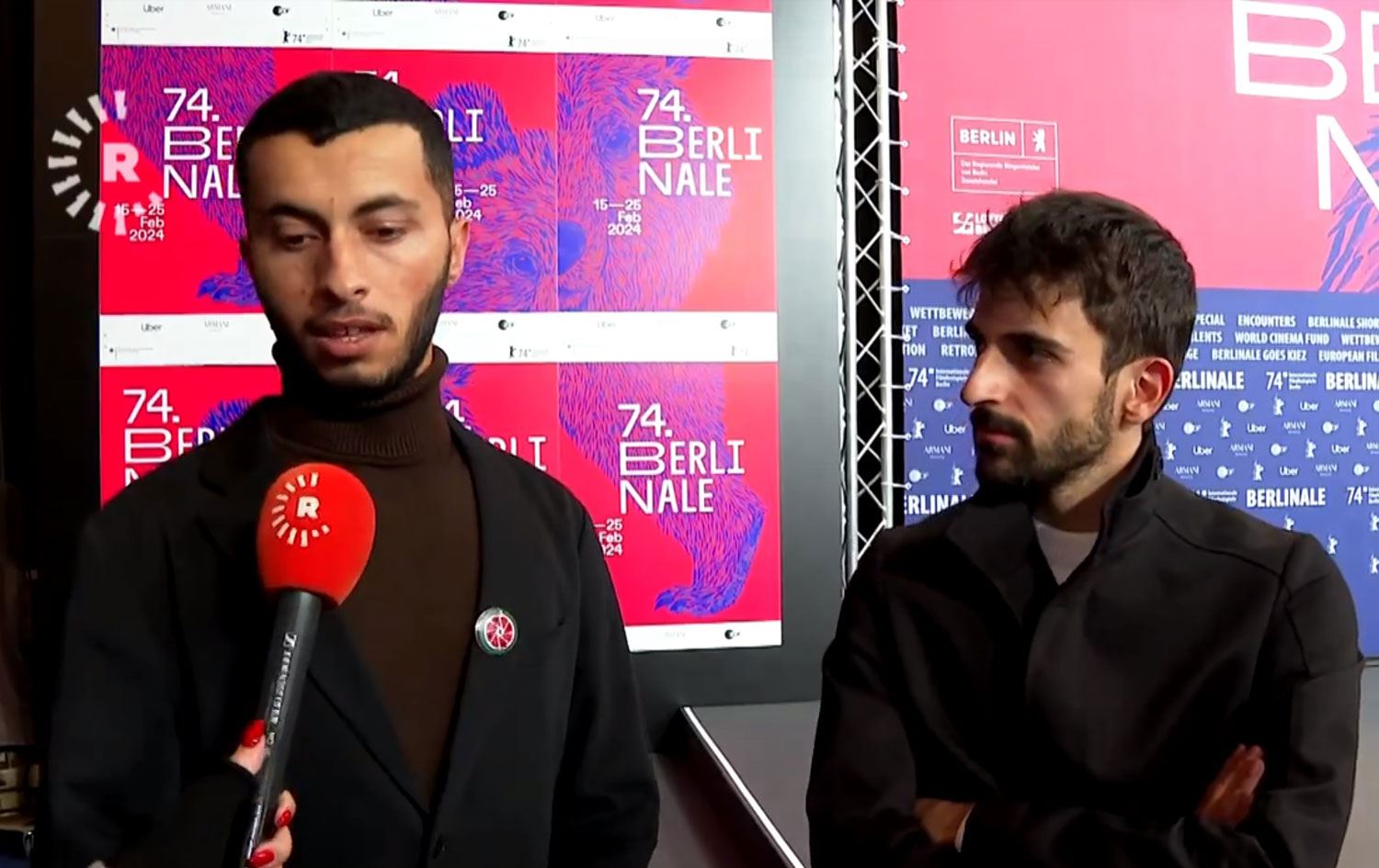 Filistinli yönetmenler Basel Adra ve Hamdan Ballal