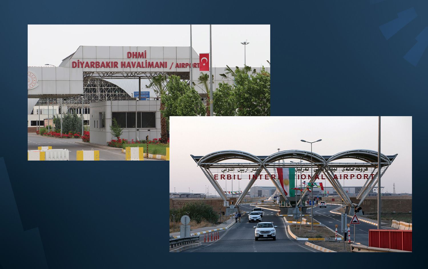 Diyarbakır Havalimanı - Erbil Uluslararası  Havalimanı / Foto: Rûdaw grafik