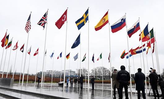 İsveç bayrağı NATO karargahında yerini aldı. / AA