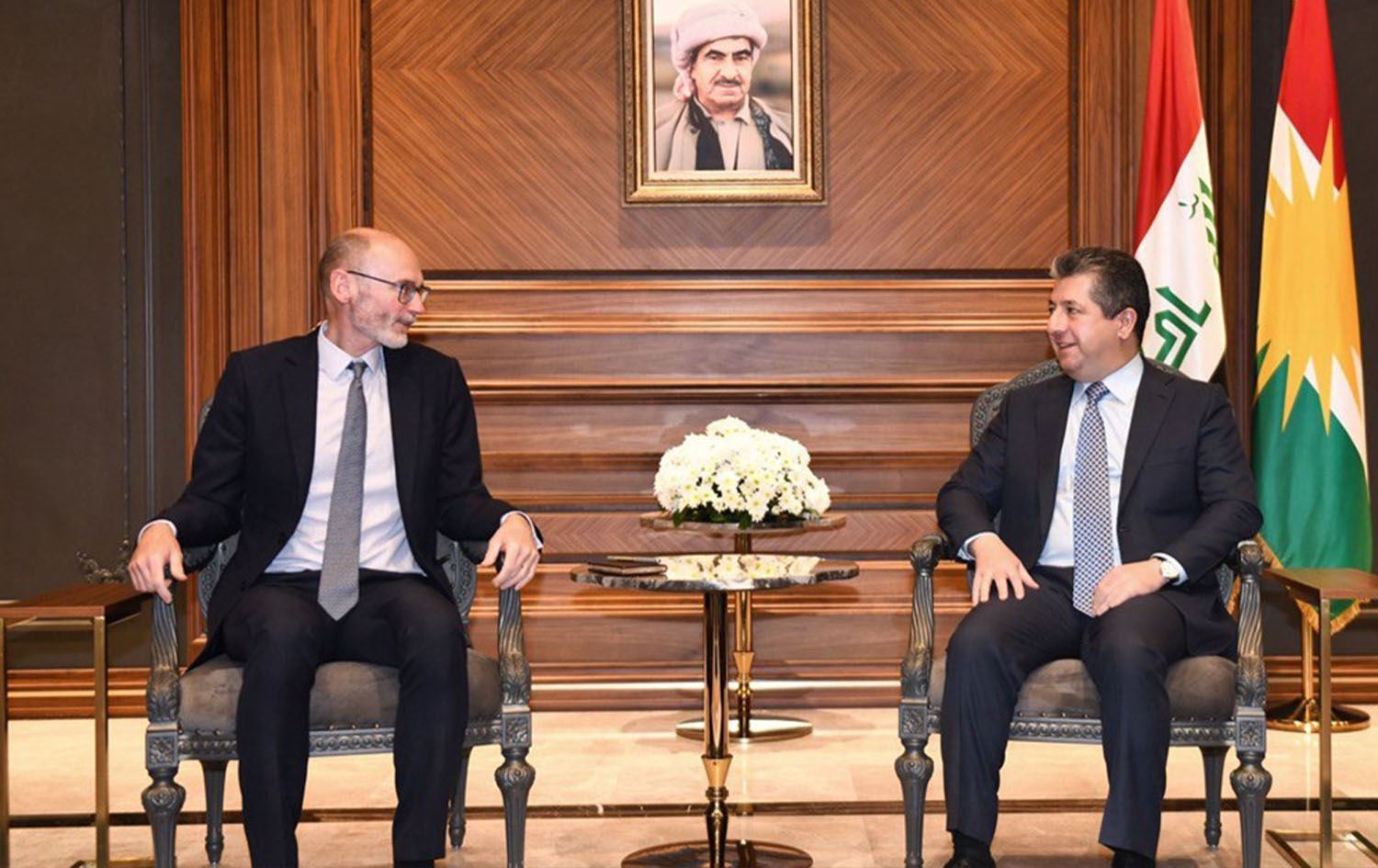 Balyozê Brîtanyayê yê Îraqê Stephen Hitchen û Mesrûr Barzanî