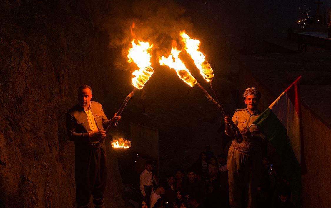 Akre'deki Newroz kutlamalarından bir kare Foto: Blind Tahir / Rûdaw 