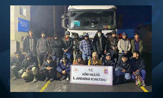 Ağrı'da tırın tankerine saklanmış 19 göçmen yakalandı