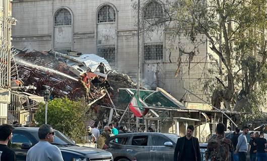 القنصلية الإيرانية بعد استهدافها في دمشق 