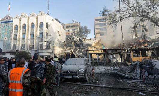 اثار القصف الاسرائيلي لمقر السفارة الايرانية في دمشق