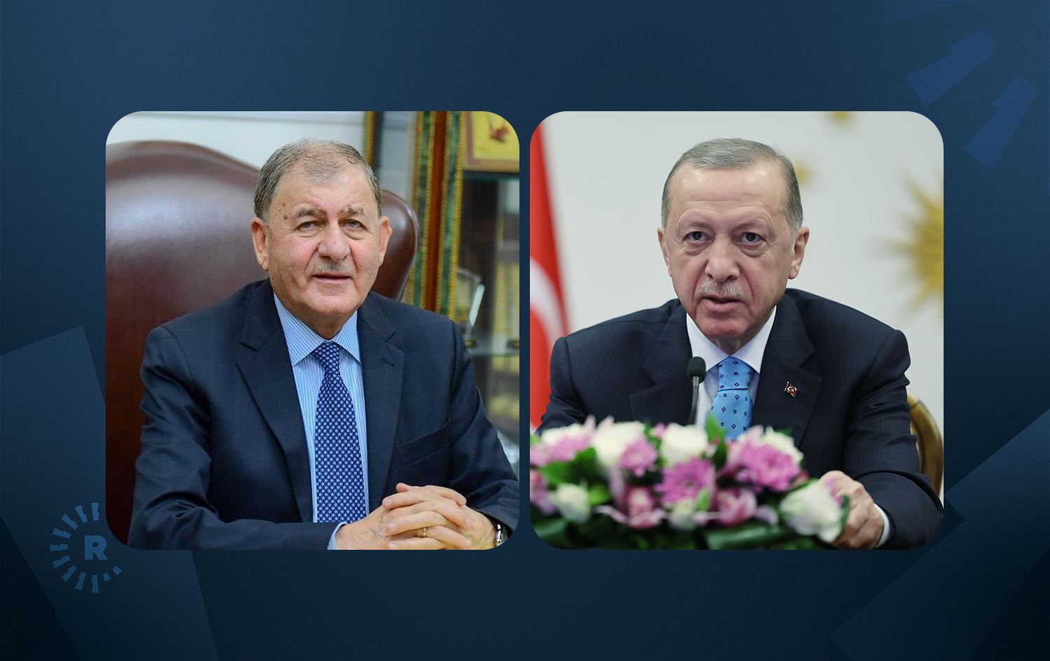 Irak Cumhurbaşkanı Latif Reşid ve Türkiye Cumhurbaşkanı Recep Tayyip Erdoğan, 