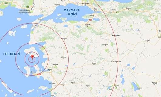 Ege Denizi'nde 4,5 büyüklüğünde deprem meydana geldi