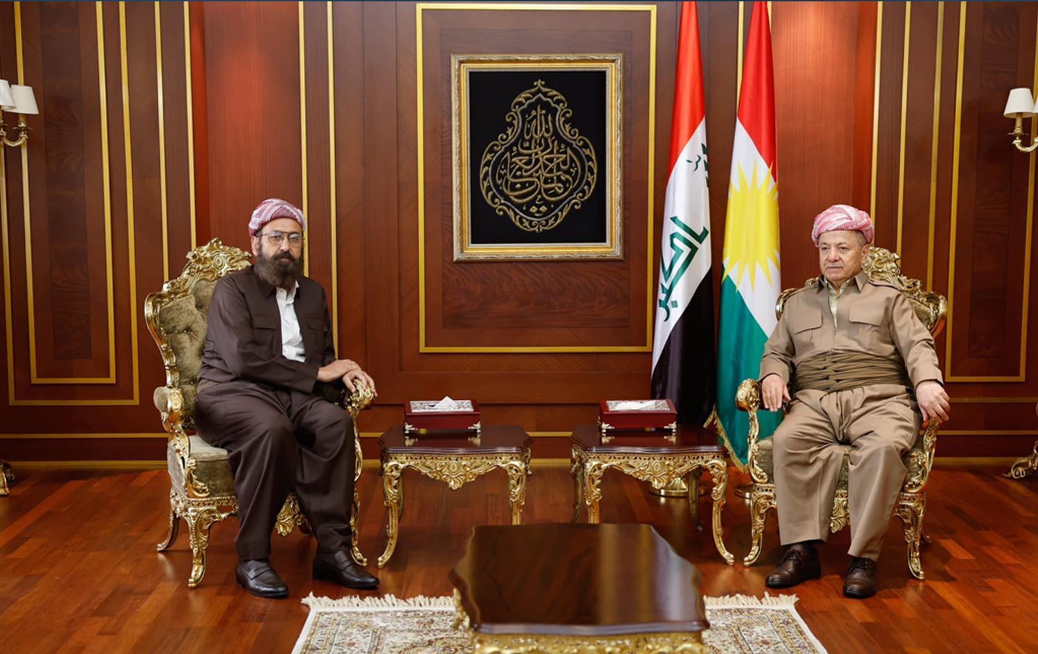 Başkan Mesud Barzani, Selahaddin'deki konutunda Ezidi Kürtlerin Miri Hazım Tahsin Beg'i kabul etti