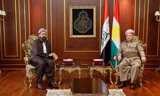 Başkan Mesud Barzani, Selahaddin'deki konutunda Ezidi Kürtlerin Miri Hazım Tahsin Beg'i kabul etti