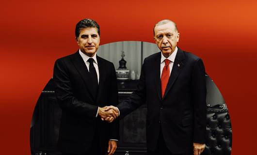 رئيس إقليم كوردستان نيجيرفان بارزاني والرئيس التركي في لقاء سابق 
