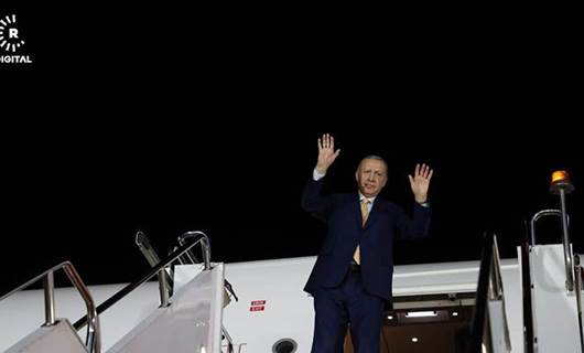 الرئيس التركي رجب طيب أردوغان مغادراً أربيل