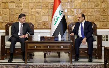Kürdistan Bölgesi Başkanı Neçirvan Barzani, Irak eski Başbakanı ve  Kanun Devleti Koalisyonu lideri Nuri el-Maliki ile bir araya geldi