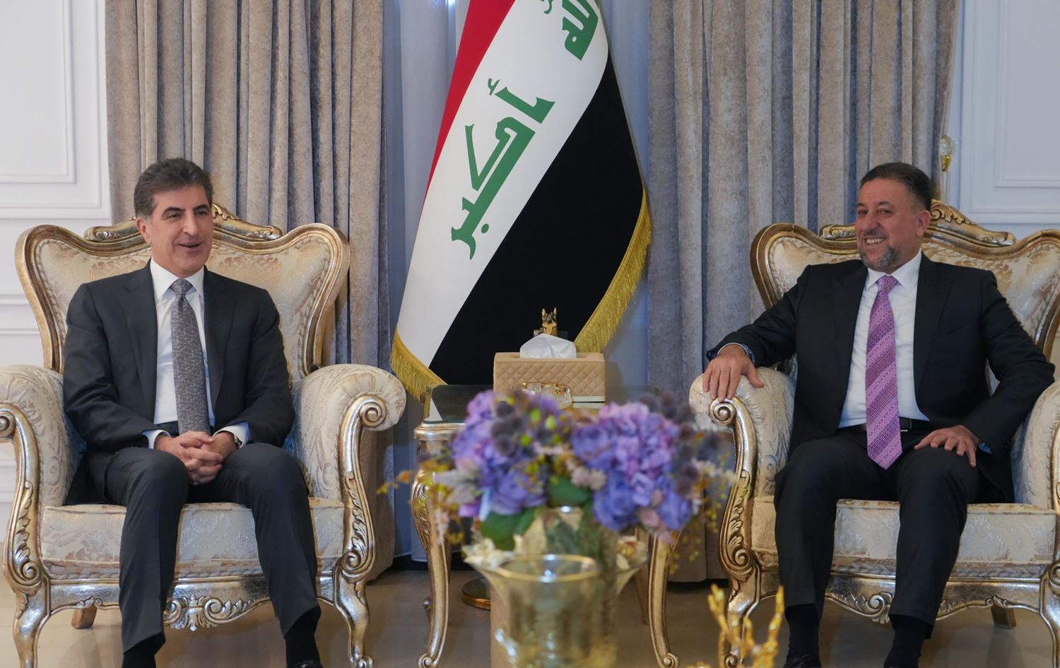 کۆبوونەوەی نێچیرڤان بارزانی و خەمیس خەنجەر لە بەغدا. 